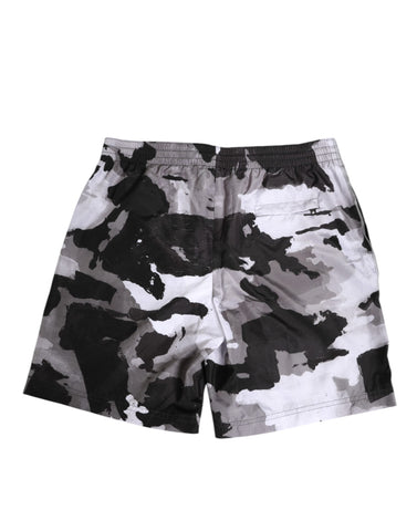 Black White Camouflage DG Logo Men Swimwear