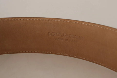 Brown Leather Gold Metal Oval Buckle Belt