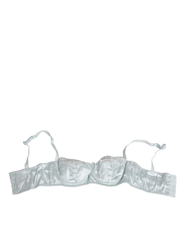 Light Blue Silk Semi-Padded Balconette Underwear