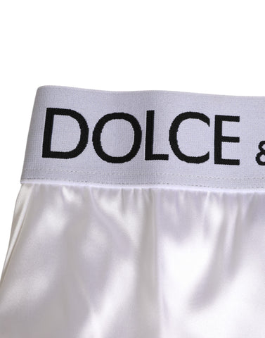 White Satin High-Waist Brief Logo Women Underwear