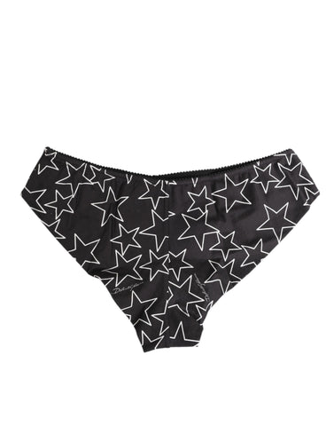 Black White Star Print Cotton Slip Panty Underwear