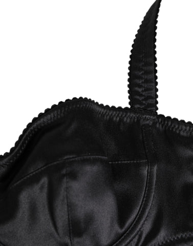 Black Satin Underwire Bra Lingerie IT2 Underwear