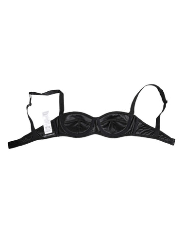 Black Silk Satin Wireless Lingerie Bra Underwear