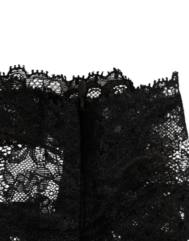 Black Lace Bandeau Bustier Top Sheer Stretch Underwear