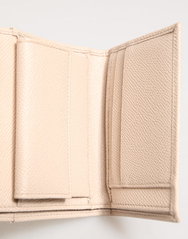 Light Pink Calf Leather DG Logo French Flap Wallet