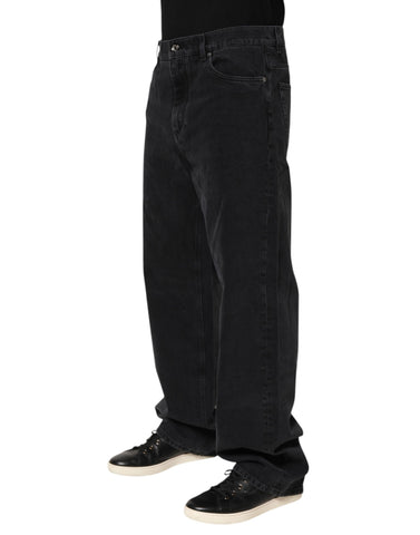 Black Denim Wide Leg Relaxed Fit Pants Jeans