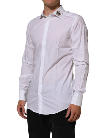 White Crown Collared GOLD Formal Dress  Shirt