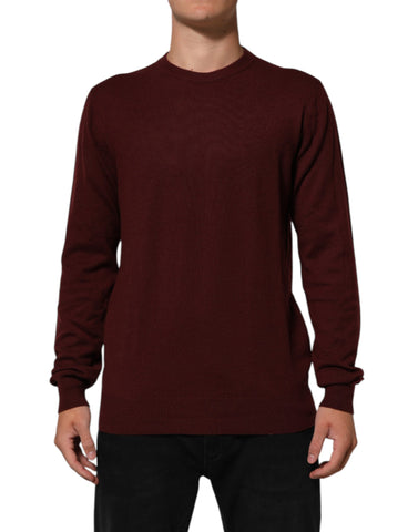 Maroon Cashmere Crew Neck Pullover Sweater