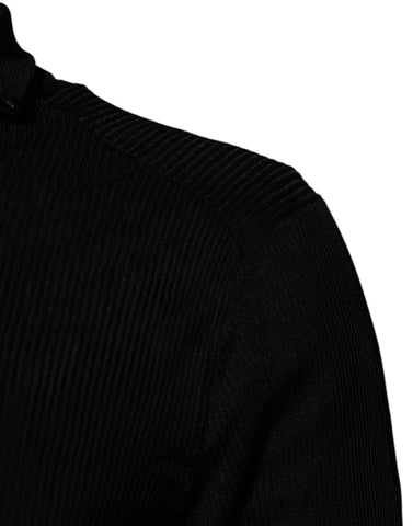 Black Viscose Turtle Neck Pullover Sweater