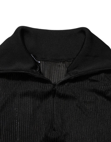 Black Viscose Turtle Neck Pullover Sweater