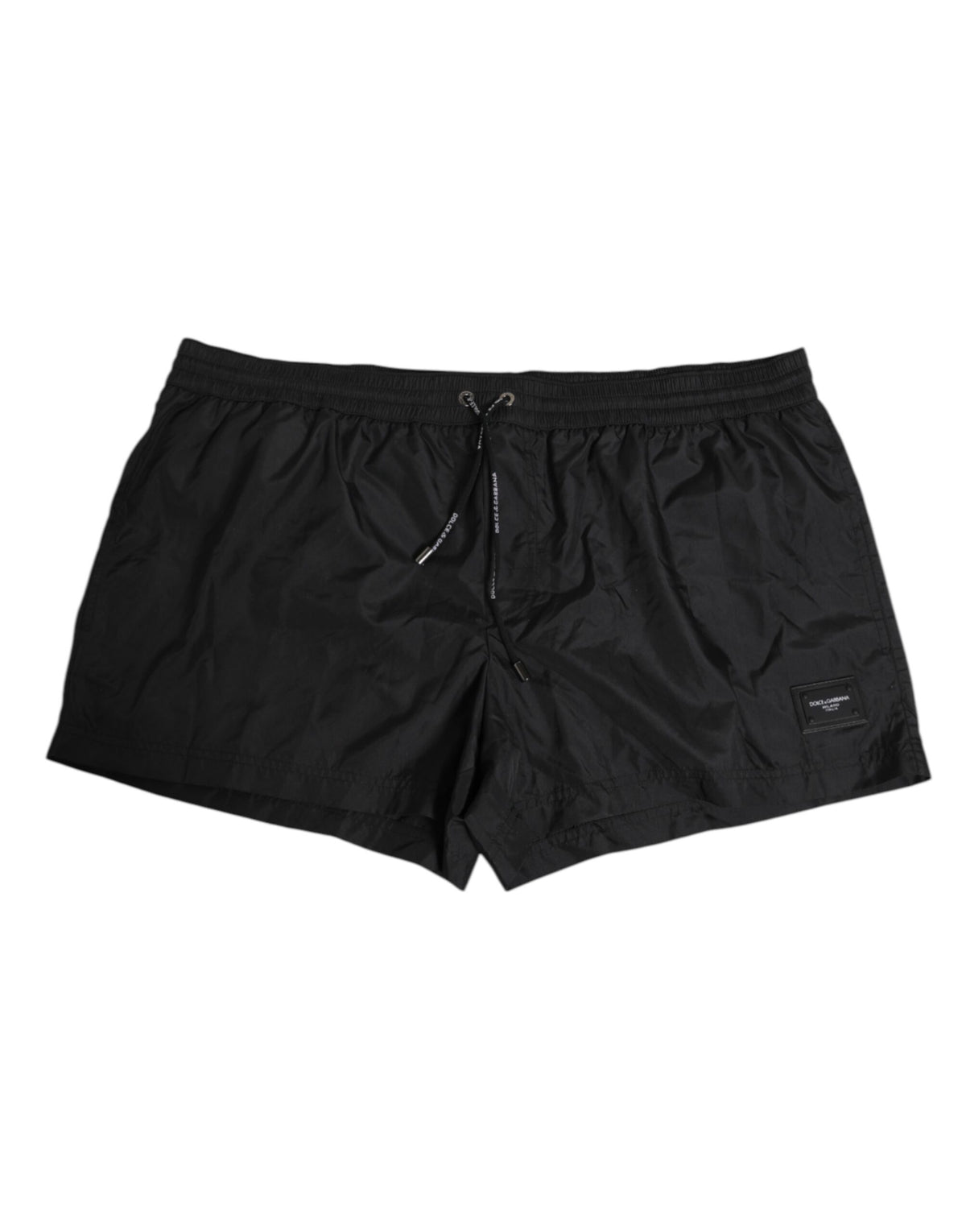 Black Logo Polyester Beachwear Shorts Swimwear