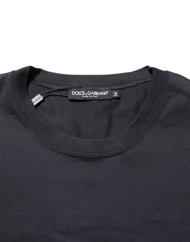 Black Logo Compass Cotton Crew Neck T-shirt