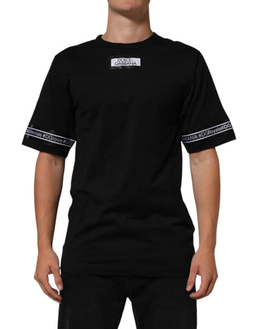Black DGRoyals Cotton Men Crew Neck IT T-shirt