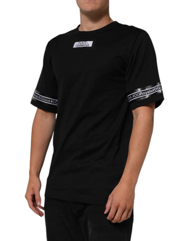 Black DGRoyals Cotton Men Crew Neck IT T-shirt