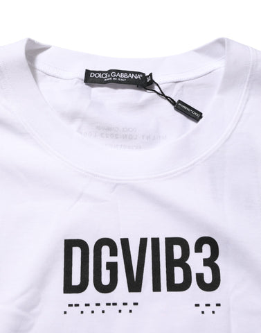 White Cotton Sleeveless Printed Tank T-shirt