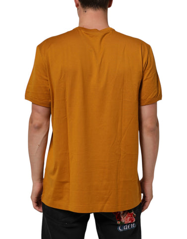 Golden Brown Crew Neck Short Sleeve T-shirt