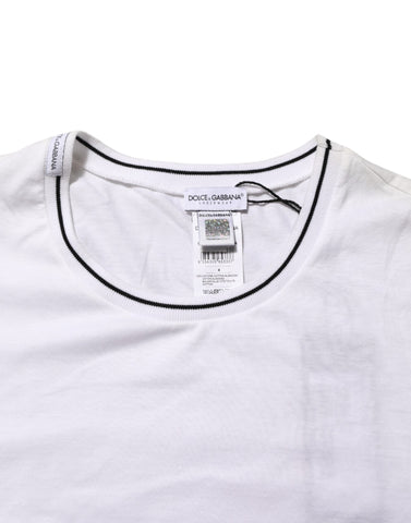 White Short Sleeves Round Neck Men Underwear T-shirt