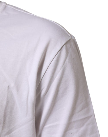 White Cotton Crew Neck Short Sleeves T-shirt