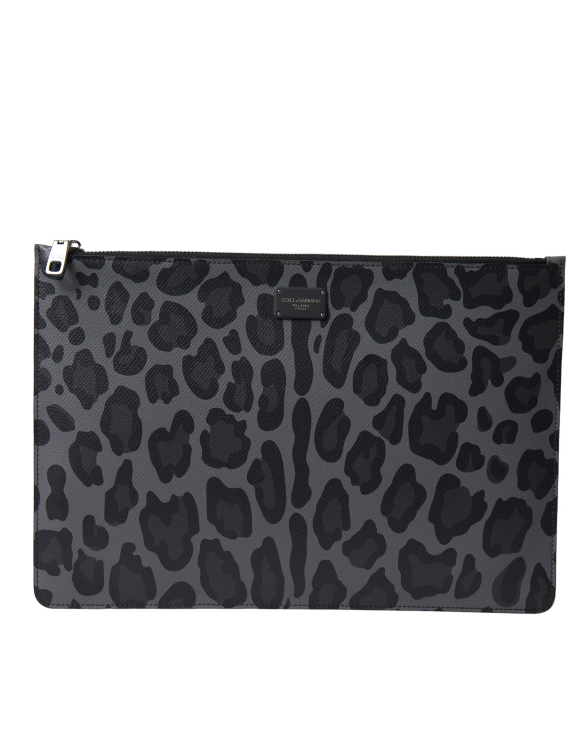 Multicolor Leopard Jacquard Logo Plaque Document Briefcase Bag