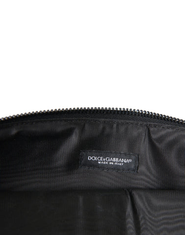 Multicolor Leopard Jacquard Logo Plaque Document Briefcase Bag