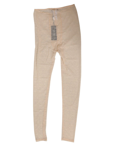 Beige Nylon Stretch Logo Lace Leggings Underwear