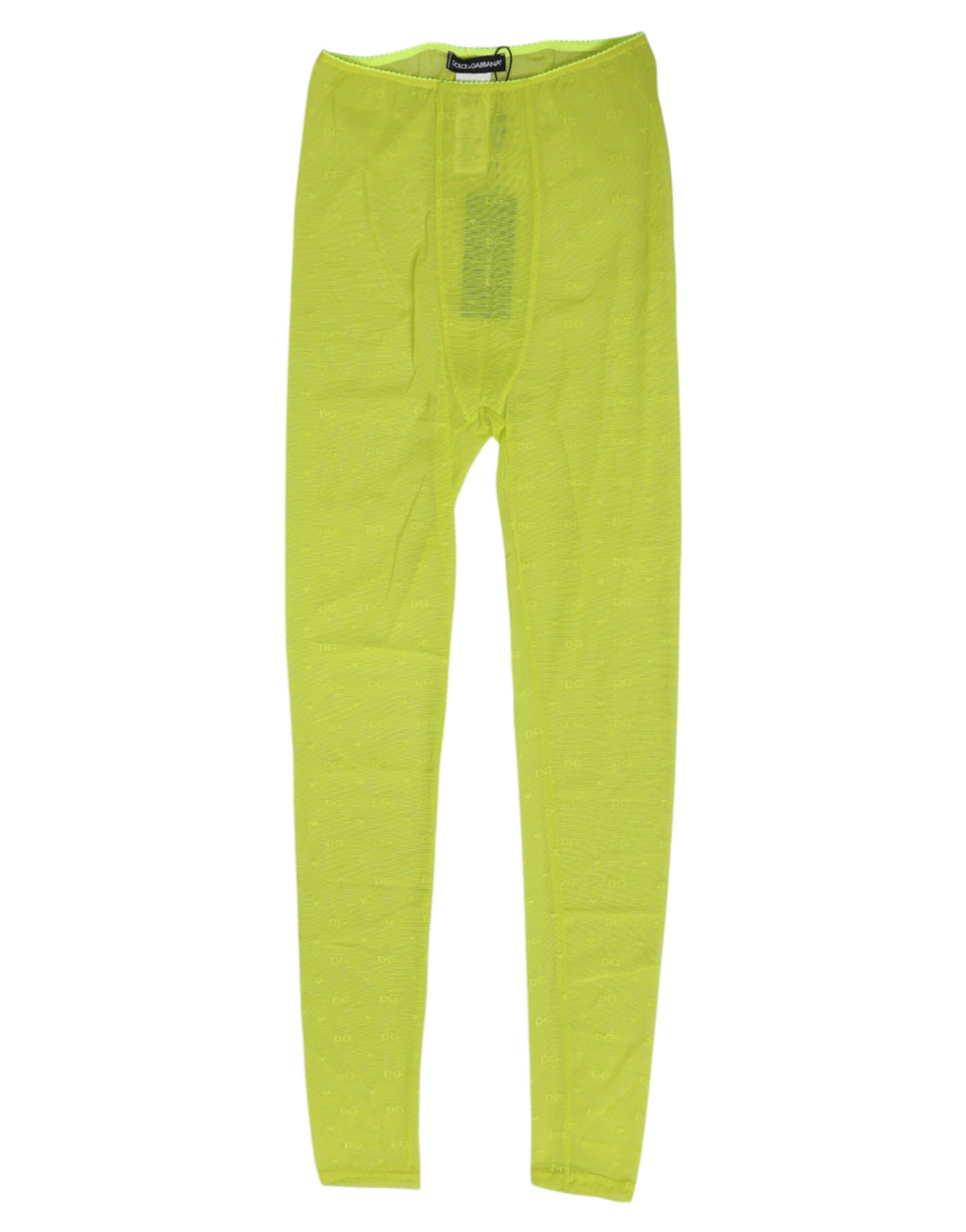 Neon Green Nylon Logo Lace Leggings Pants Underwear