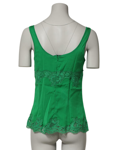 Green Floral Lace Tank Lingerie Top Underwear