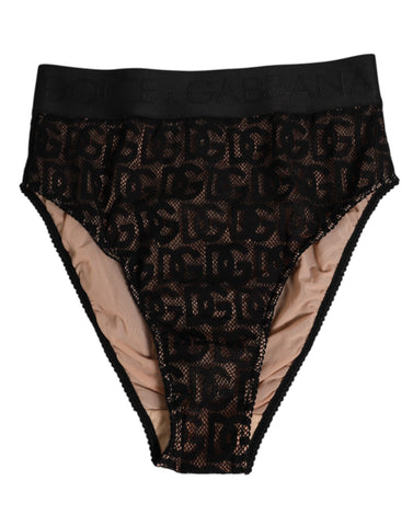 Black DG Logo Lace High Brief Panty Underwear