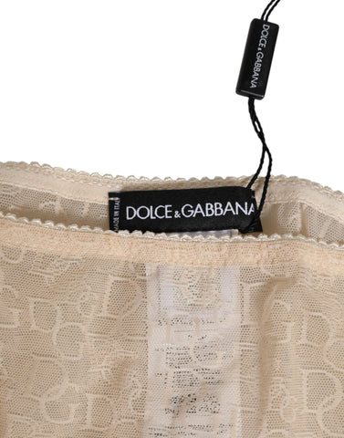 Beige DG Logo Lace Mid Waist Panty Underwear