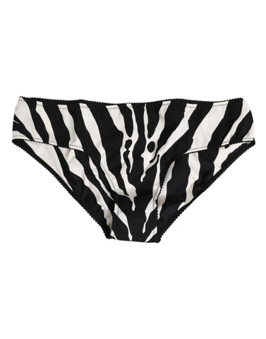 Black White Zebra Print Slip Briefs Underwear