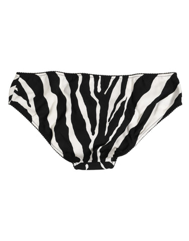 Black White Zebra Print Slip Briefs Underwear