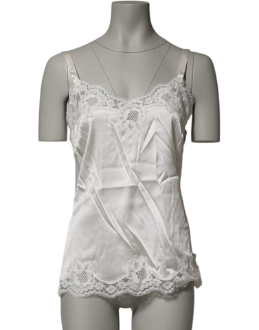 Off White Floral Lace Tank Lingerie Top Underwear
