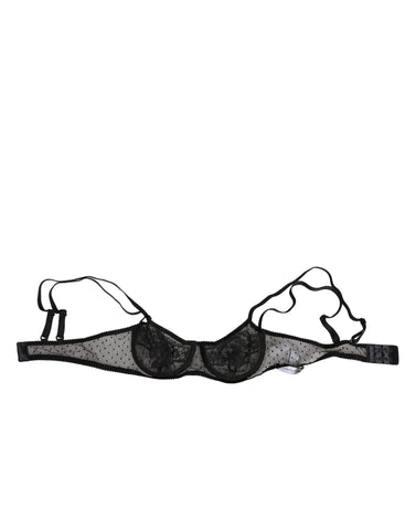 Black Floral Underwired Balconette Bra Underwear