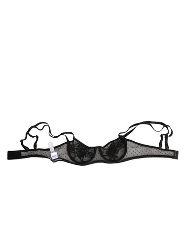 Black Floral Underwired Balconette Bra Underwear