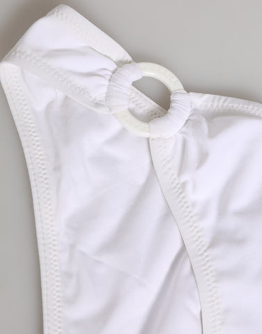 White Logo Swimsuit 2 Piece Top Bottom Swimwear