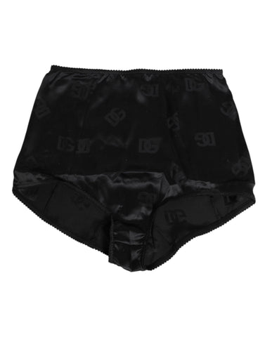 Black Silk Stretch High Waist Girdle Underwear