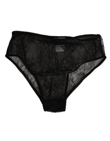 Black Nylon Stretch High Waist Panty Underwear