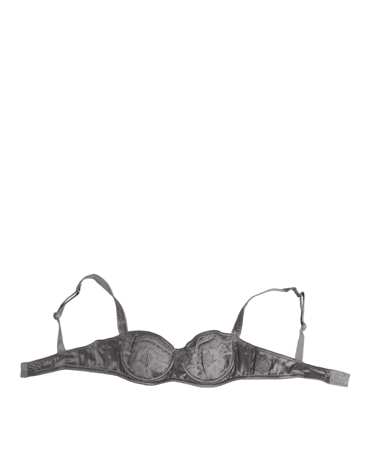 Gray Silk Underwired Balconette Bra Underwear