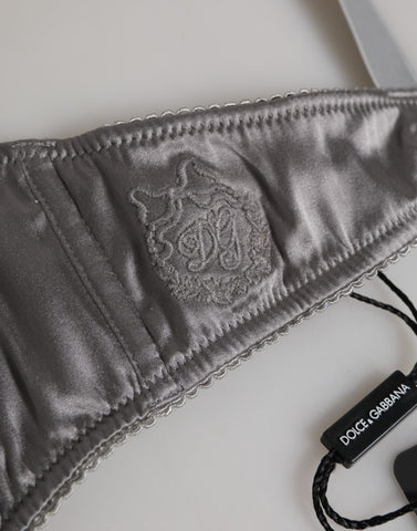 Gray Silk Underwired Balconette Bra Underwear