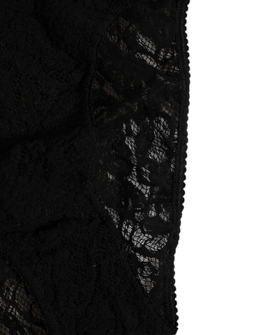 Black Lace Slip Brief Logo Waistband Underwear