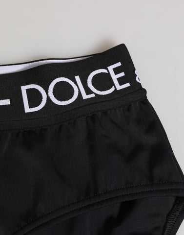 Black Nylon Logo Waistband Shorts Underwear
