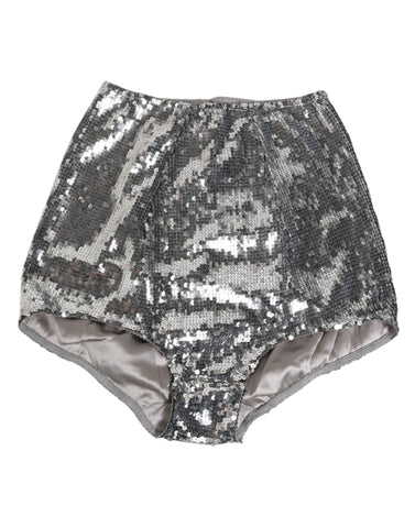 Silver Nylon Sequined Slip Girdle Panty Underwear