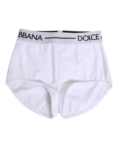 White Nylon Logo Waistband Shorts Underwear