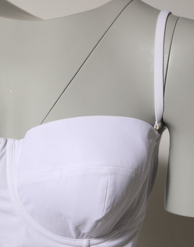 White Padded Balconette One Piece Swimwear