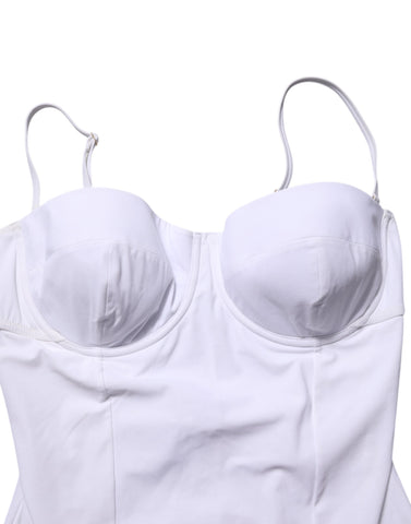 White Padded Balconette One Piece Swimwear