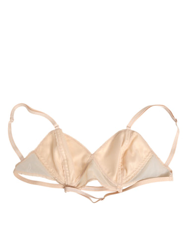 Beige Nylon Triangle Soft Cup Brassiere Underwear