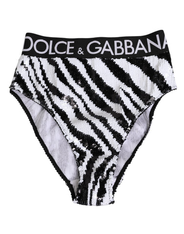 Black White Stripes High Waist Panty Underwear