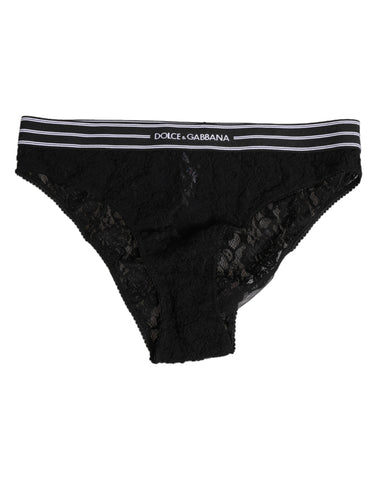 Black Lace Nylon High Waist Panty Underwear