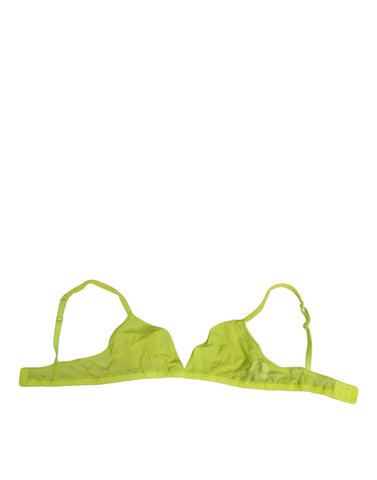 Yellow Green Nylon Soft Cup Brassiere  Underwear