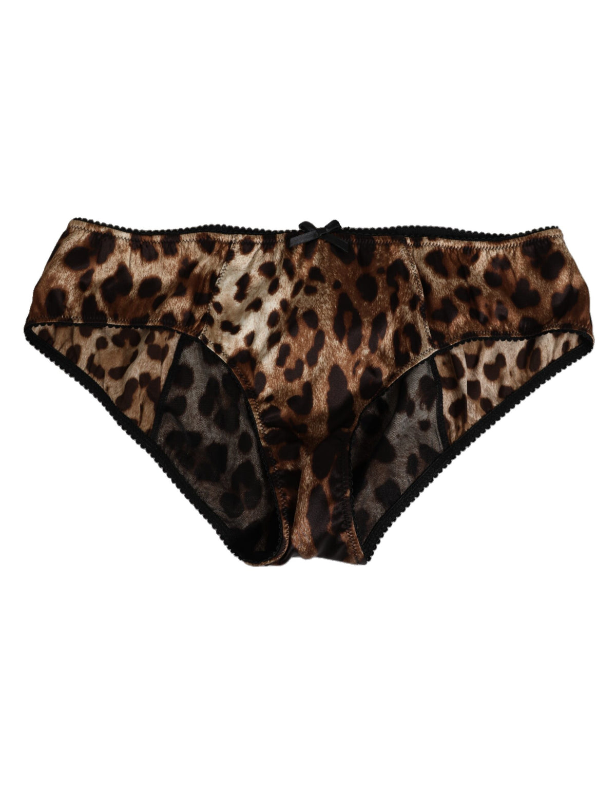 Brown Leopard Silk Mid Waist Panty Underwear